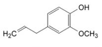 Struktur kimia eugenol.