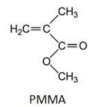 Struktur Kimia PMMA (Polymethyl-methacrylate).