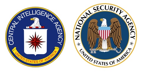 Logo CIA (www.cia.gov) dan NSA (www.nsa.gov).