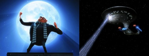 Dr. Gru dari film “Descpicable Me” (gambar kiri) dan tractor beam dari film “Star Wars” (gambar  kanan). Sumber gambar: http://despicableme.wikia.com/  dan http://www.nerdlikeyou.com/